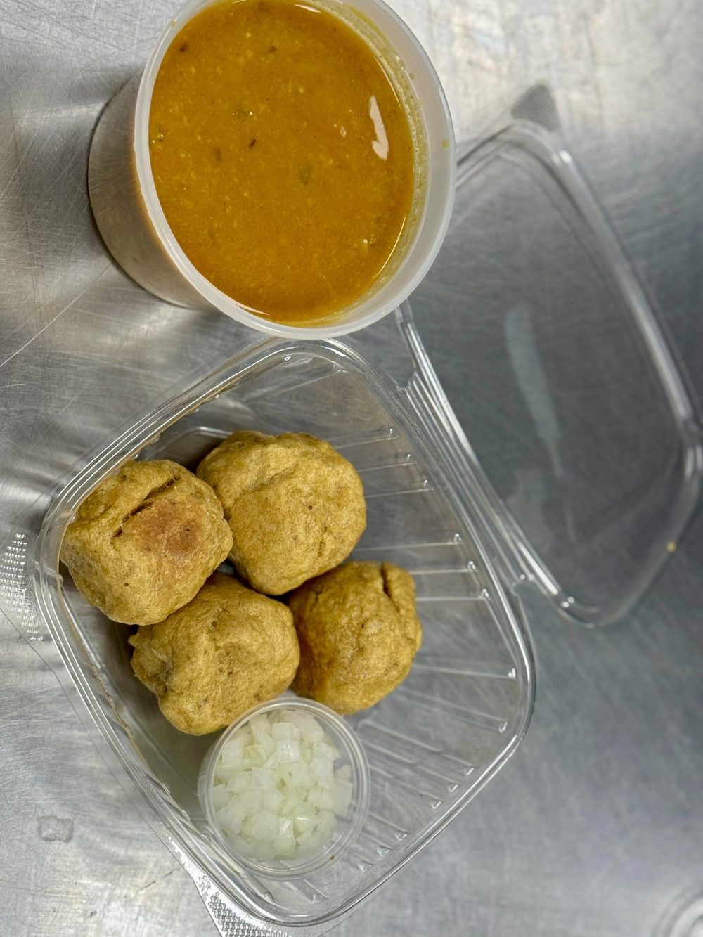 Dal vada fried fresh, served with chutney